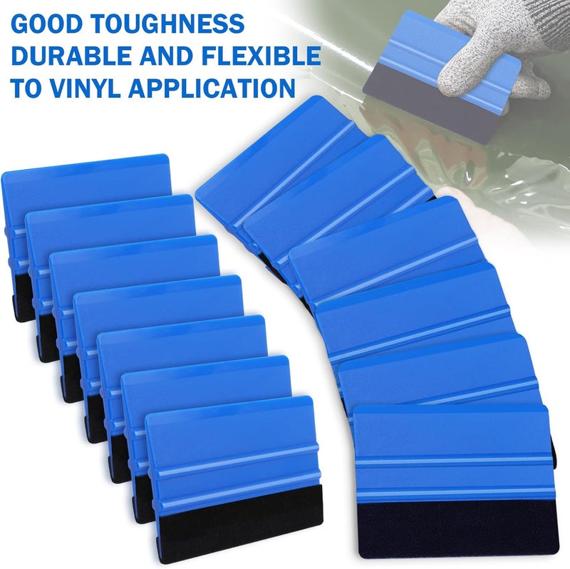 WRAPXPERT Blue Felt Squeegee,2 Pcs Squeegee for Vinyl,Medium Hardness Vinyl Squeegees Scraper Tool Kit for Crafts Car Wrap Window Tint Wallpaper Glass Film Application - Image 4